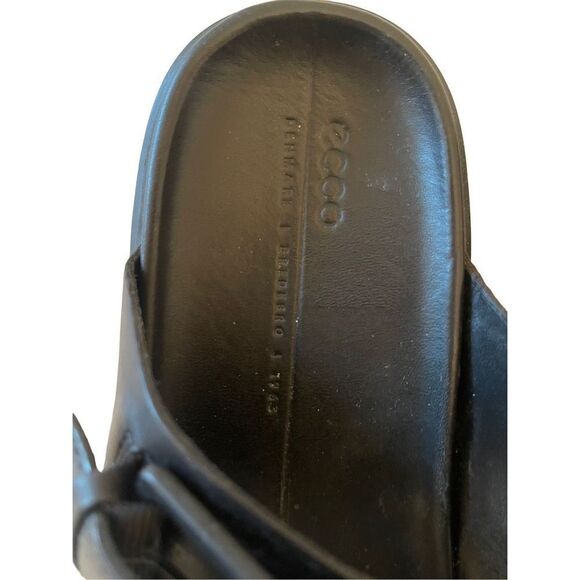Ecco Flowt Fluxe Mens Black Classic Leather Buckle Slide Sandals Size 8.5 - Picture 6 of 16